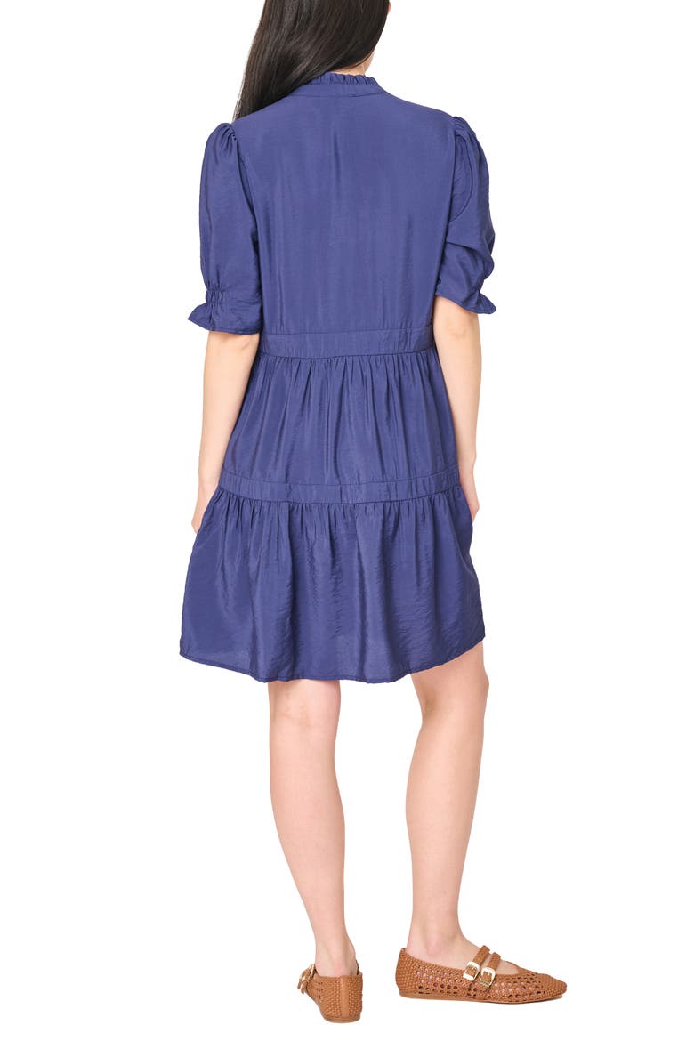 Decked Out Elbow Sleeve Dress, Alternate, color, NAVY