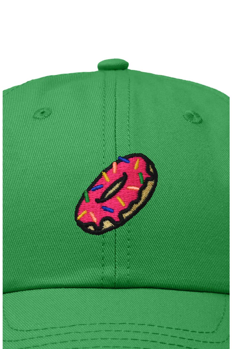 Donut Embroidered Adjustable Cap, Alternate, color, Kelly Green
