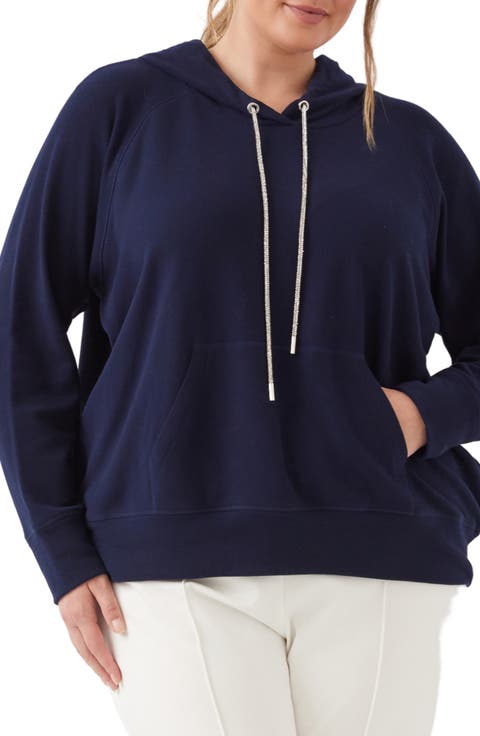 Rhinestone Drawstring Hoodie