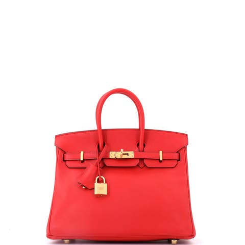 Birkin Handbag Red Swift with Gold Hardware 25