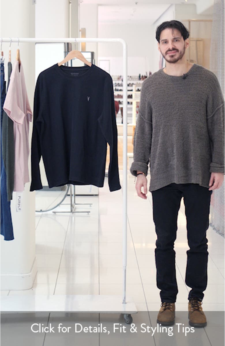 Rowe Long Sleeve Waffle Knit T-Shirt, sales video thumbnail