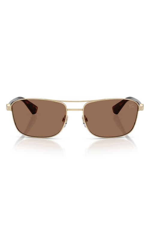 Burberry 60mm Rectangular Sunglasses In Light Gold/dark Brown