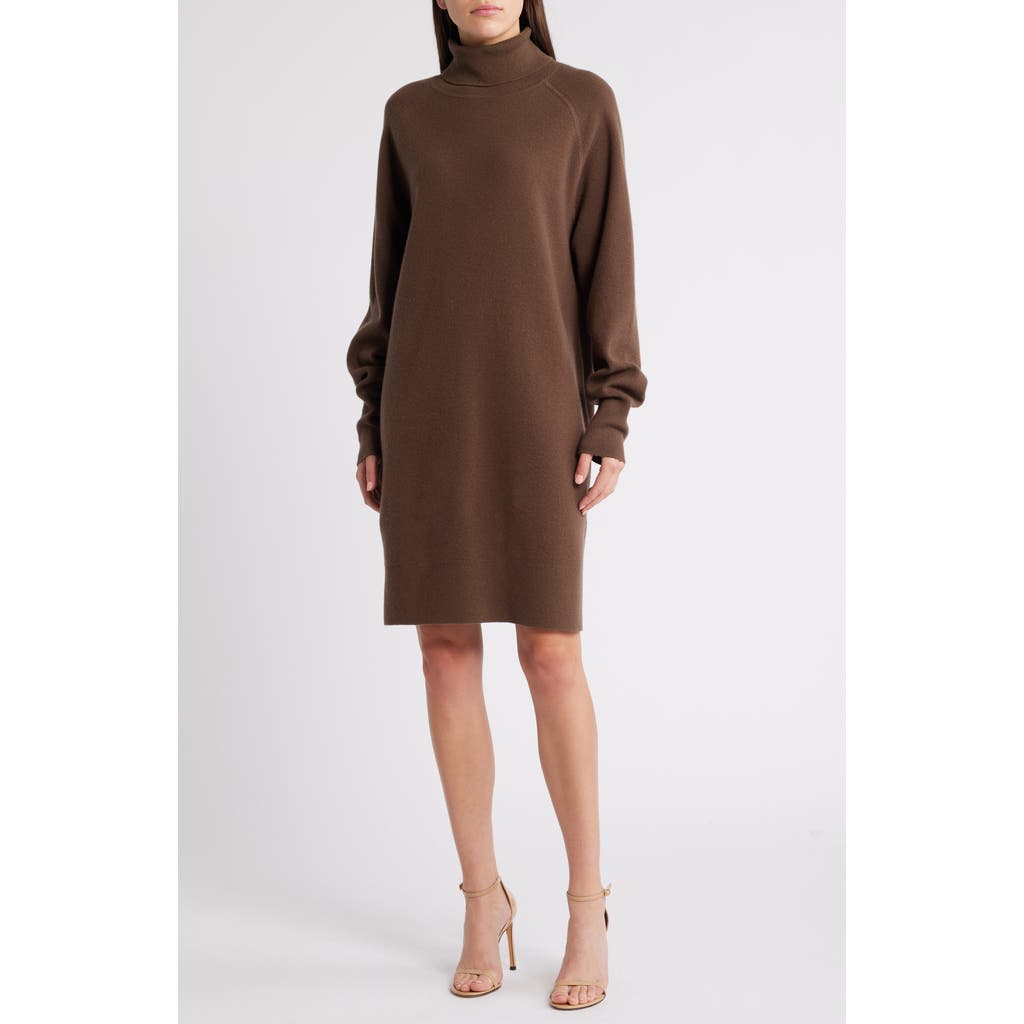 HUGO BOSS BOSS FELINDANE TURTLENECK LONG SLEEVE WOOL & CASHMERE SWEATER DRESS