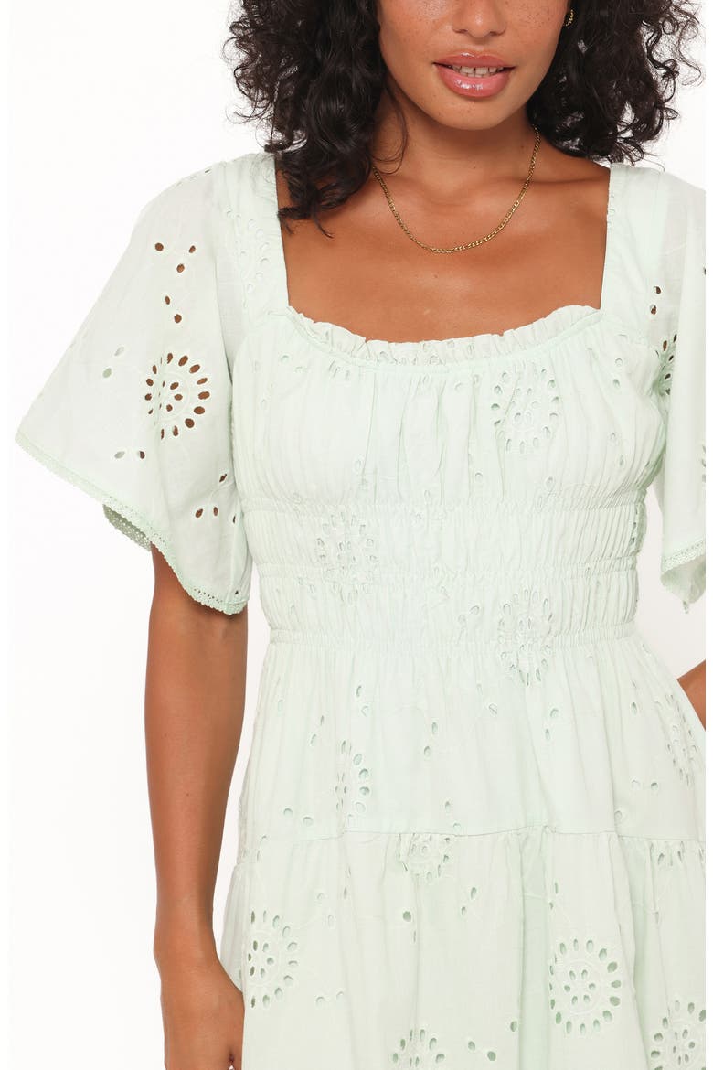 Tierney Eyelet Embroidered Midi Dress, Alternate, color, SAGE GREEN