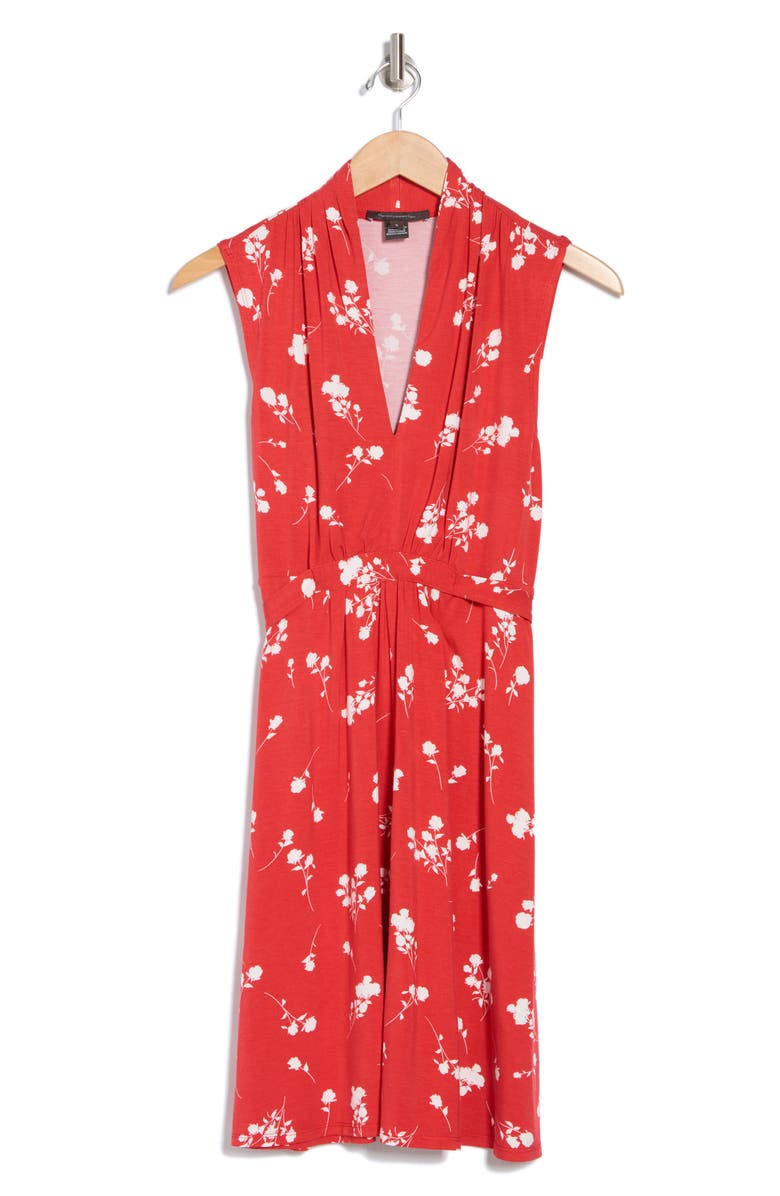 French Connection Floral Tie Waist Jersey Dress, Alternate, color,