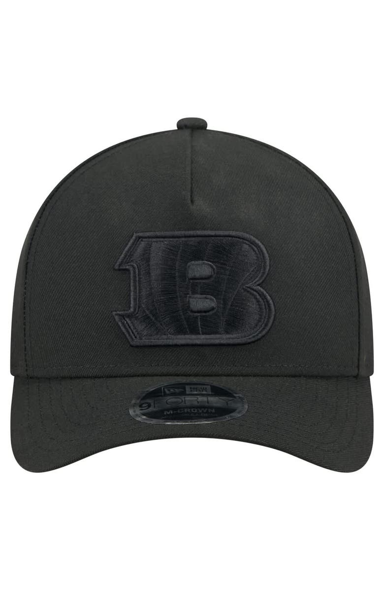 New Era Men's New Era Black Cincinnati Bengals Team Collection 9FORTY M-Crown A-Frame Adjustable Hat, Alternate, color, Black