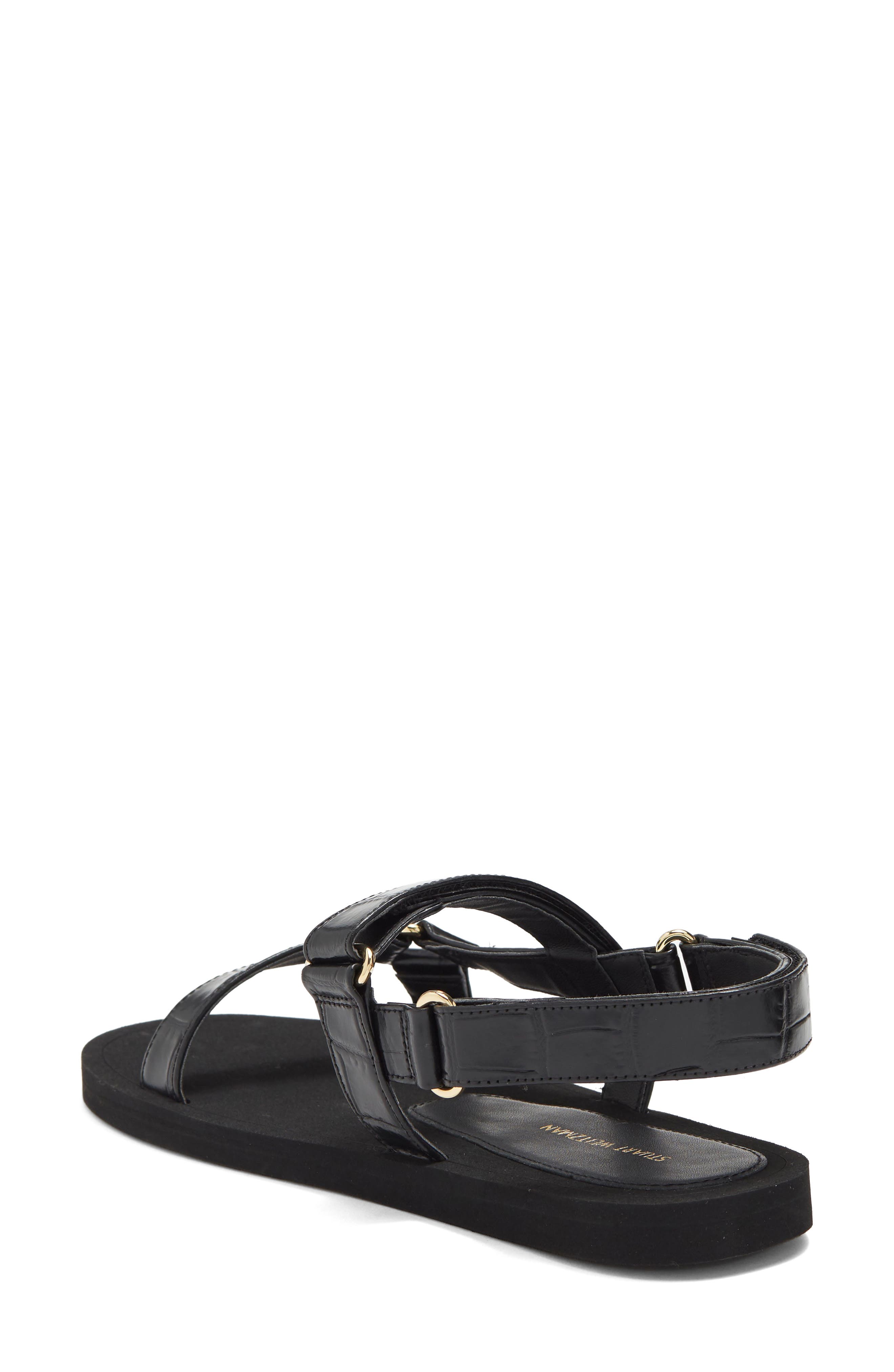 Stuart Weitzman Vail Croc Embossed Sport Sandal, Alternate, color, 