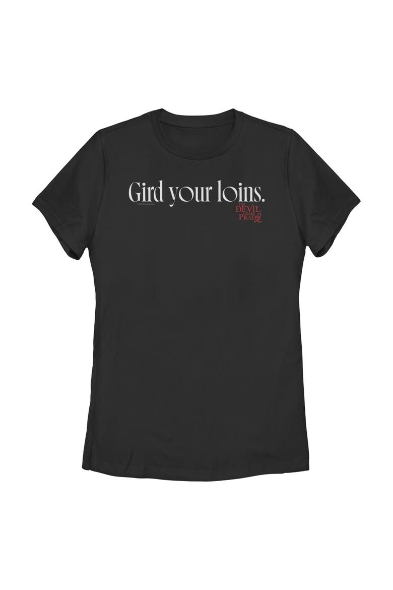 Women's The Devil Wears Prada 2 Gird Your Loins Logo  Graphic T-Shirt, Main, color, Black