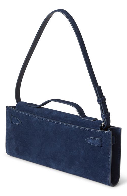 Veronica Beard Dash Suede Clutch Bag In Blue