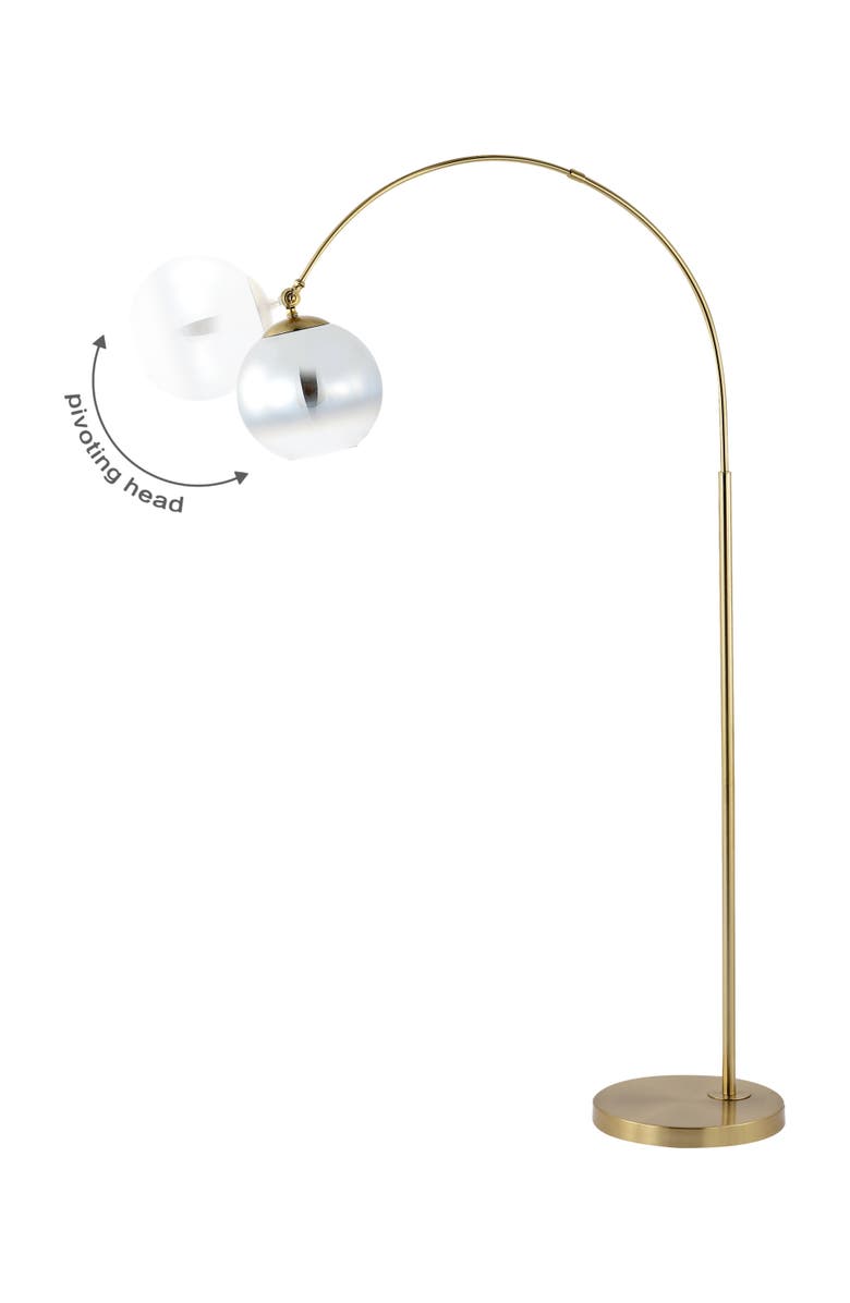 JONATHAN Y Nora 71" Coastal Vintage Iron LED Floor Lamp, Alternate, color, Brass Gold