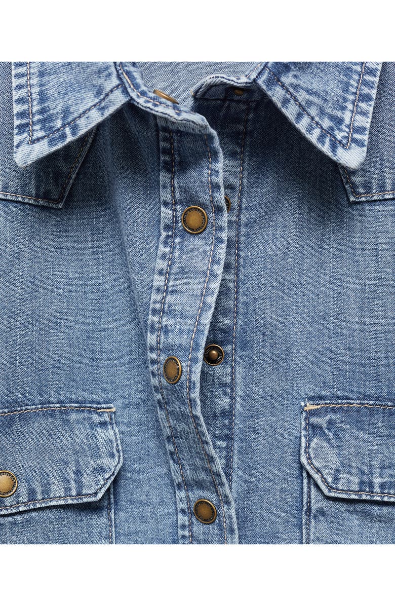 MANGO Western Denim Snap-Up Shirt, Alternate, color, 