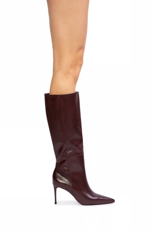 Black Suede Studio Kath Boots 80mm Bordeaux Leather In Burgundy