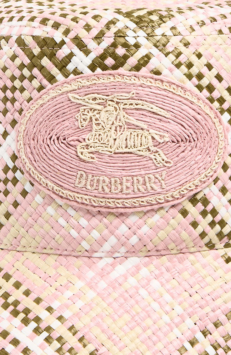 Burberry EKD Stamp Woven Bucket Hat, Alternate, color, Mallow Pink Ip Check