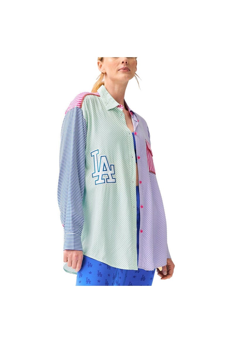 Women's Terez Los Angeles Dodgers Button-Up Shirt, Alternate, color, Green