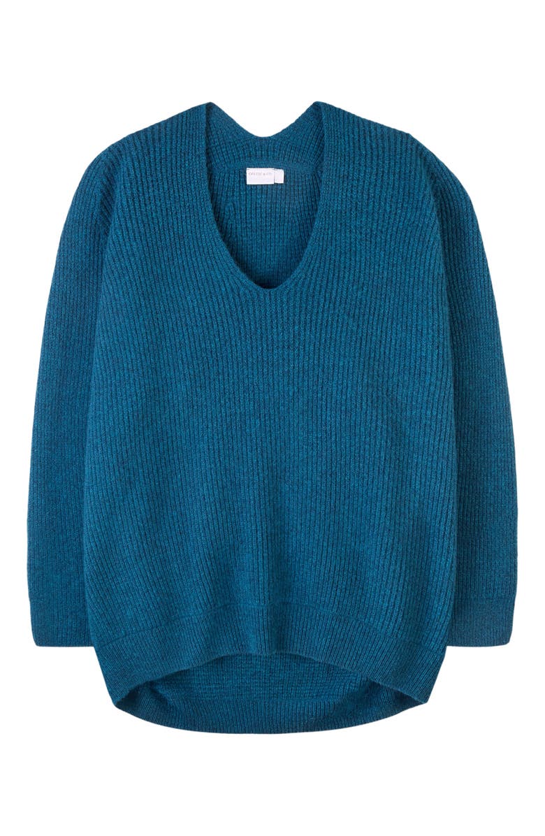 Celtic & Co. Geelong Cocoon V-Neck Sweater, Alternate, color, Icelandic Blue