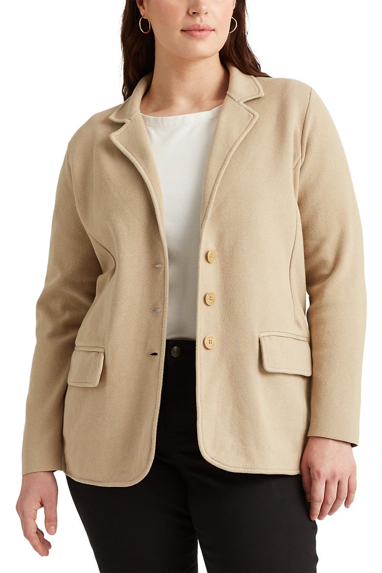 Combed Cotton Blazer, Main, color, BIRCH TAN