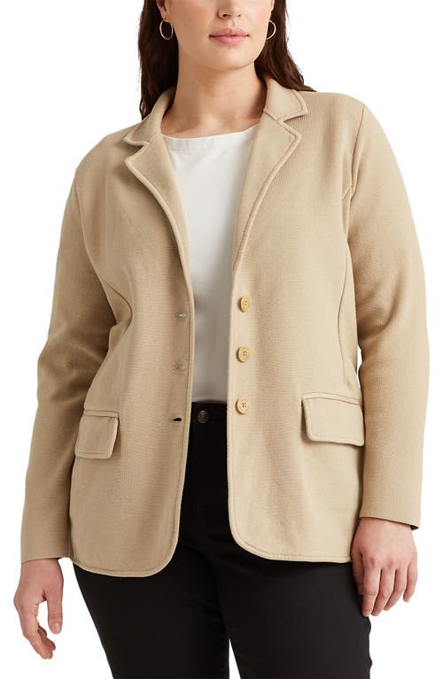 Ralph Lauren Lauren Combed Cotton Blazer In Neutral