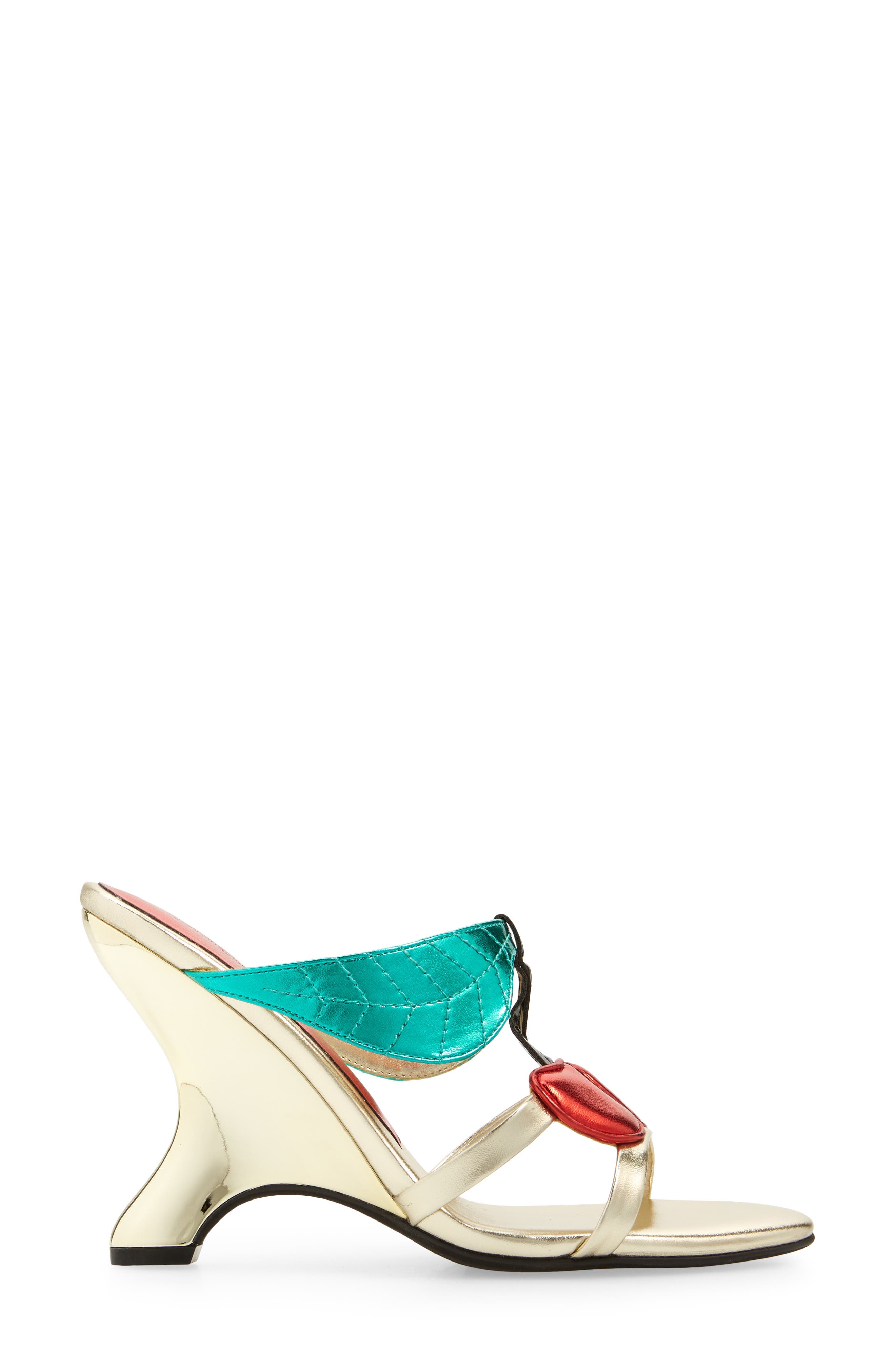 Cereza Wedge Slide Sandal, Alternate, color, GOLD MULTI