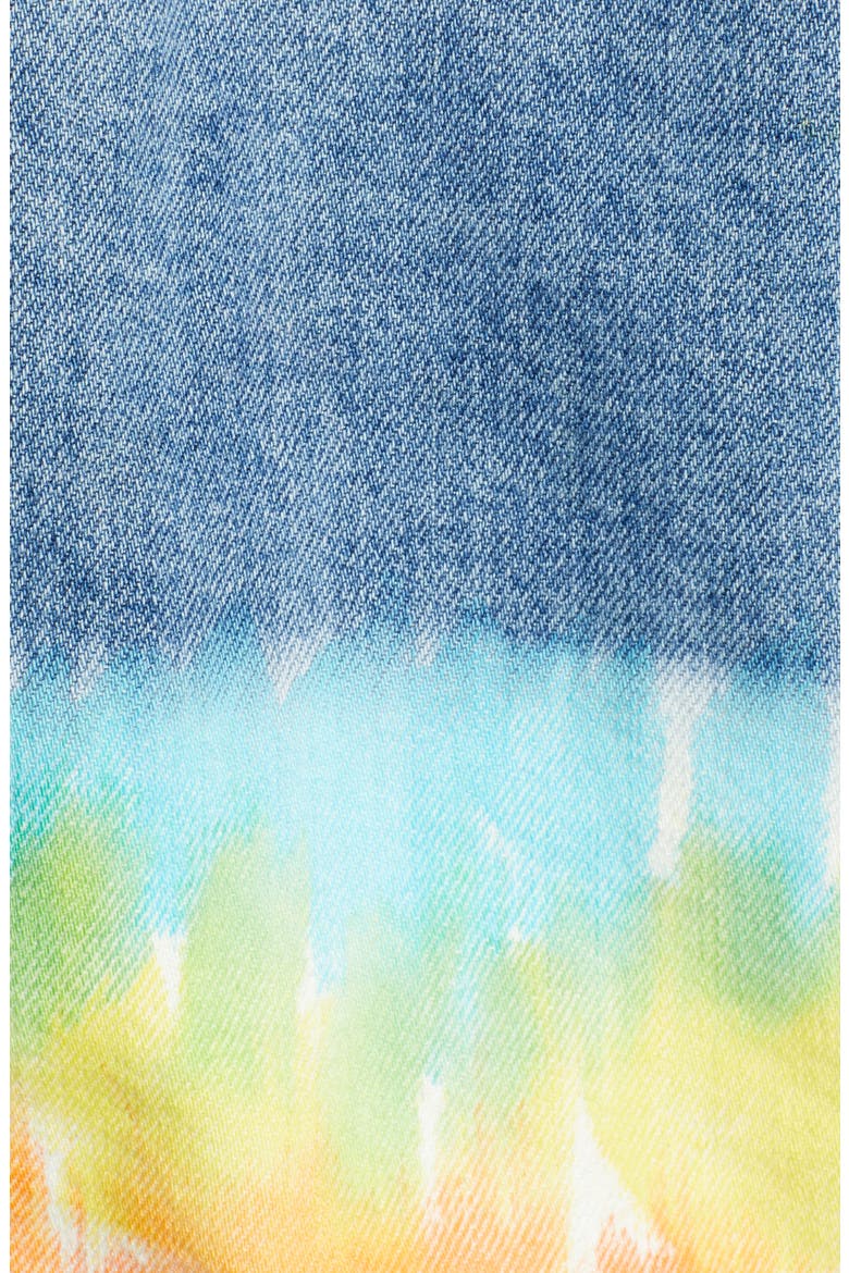 Tie Dye Hem Crop Denim Jacket, Alternate, color, BLOW THE BAG