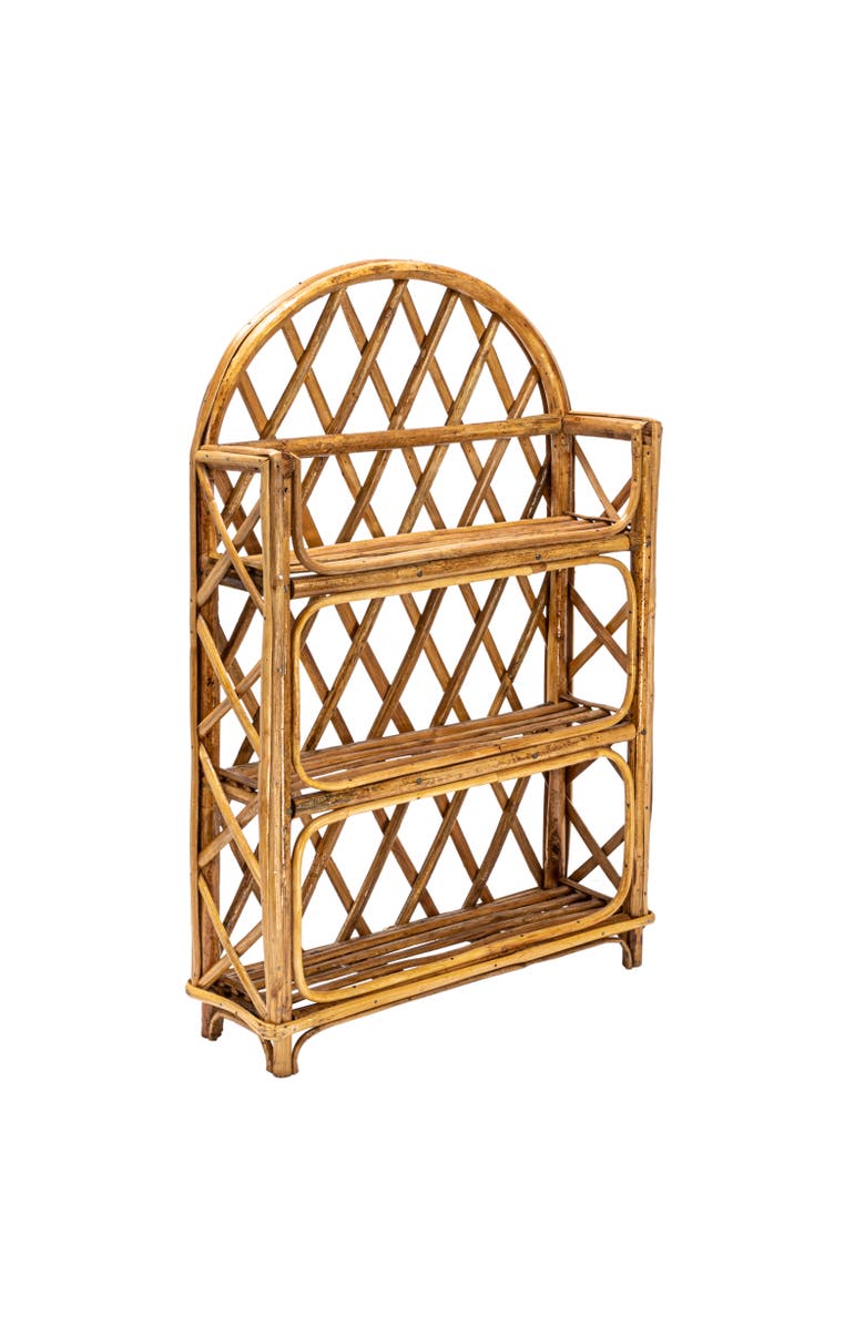 Storied Home Rattan Wall Shelf with 3-Tier Shelves, Natural, Main, color, Natural