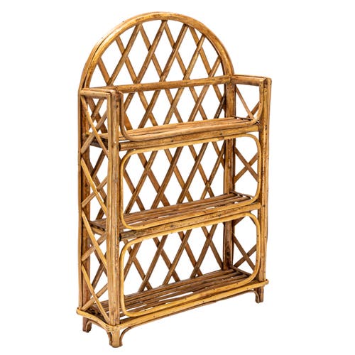 Storied Home Rattan Wall Shelf With 3-tier Shelves, Natural In Brown