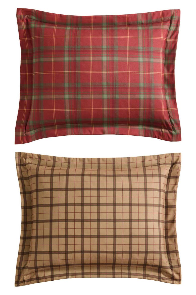 Treebark Plaid Reversible Comforter Set, Alternate, color, RED/ BROWN/ GREEN