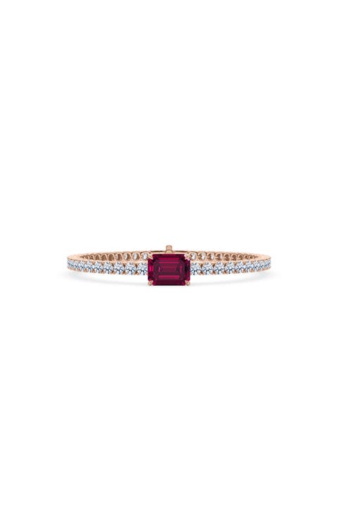 Lab Created Diamond & Garnet Birthstone Tennis Bracelet