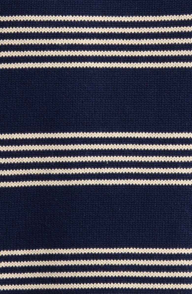 Percival Fiction Stripe Short Sleeve Cotton Crewneck Sweater, Alternate, color, Navy