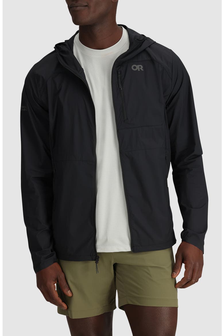 Shadow Wind Zip-Up Hoodie, Alternate, color, BLACK