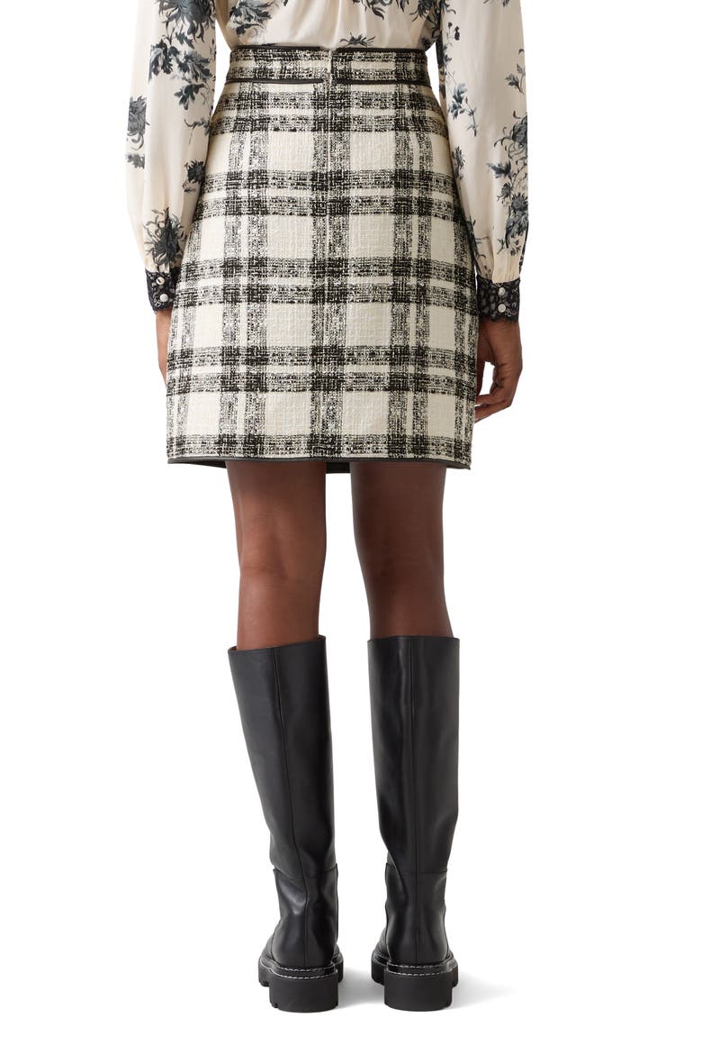 Clarisse Check Skirt, Alternate, color, BLACK CREAM