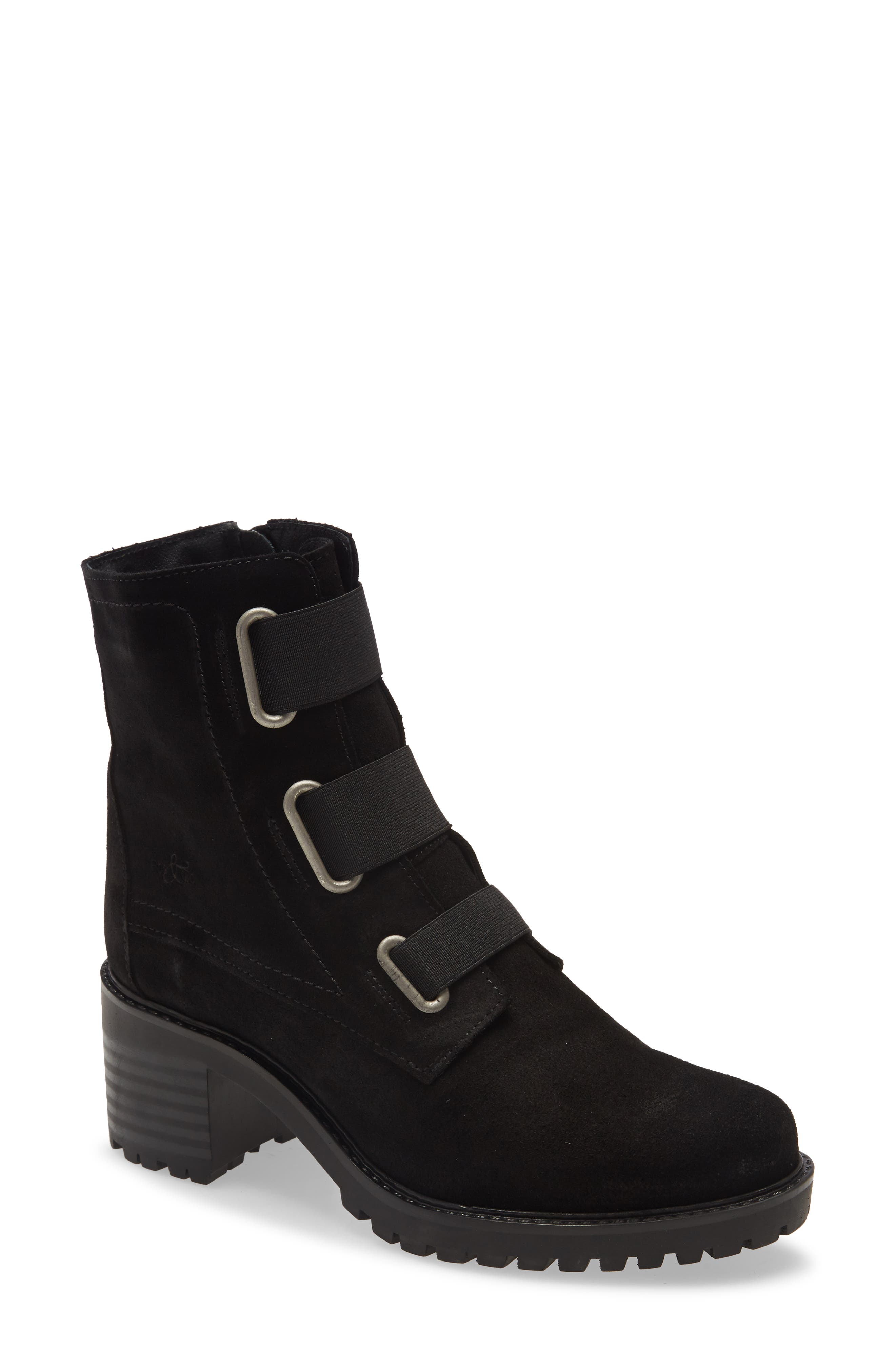 Bos. & Co. Indie Waterproof Bootie, Main, color, Black Suede/ Elastic