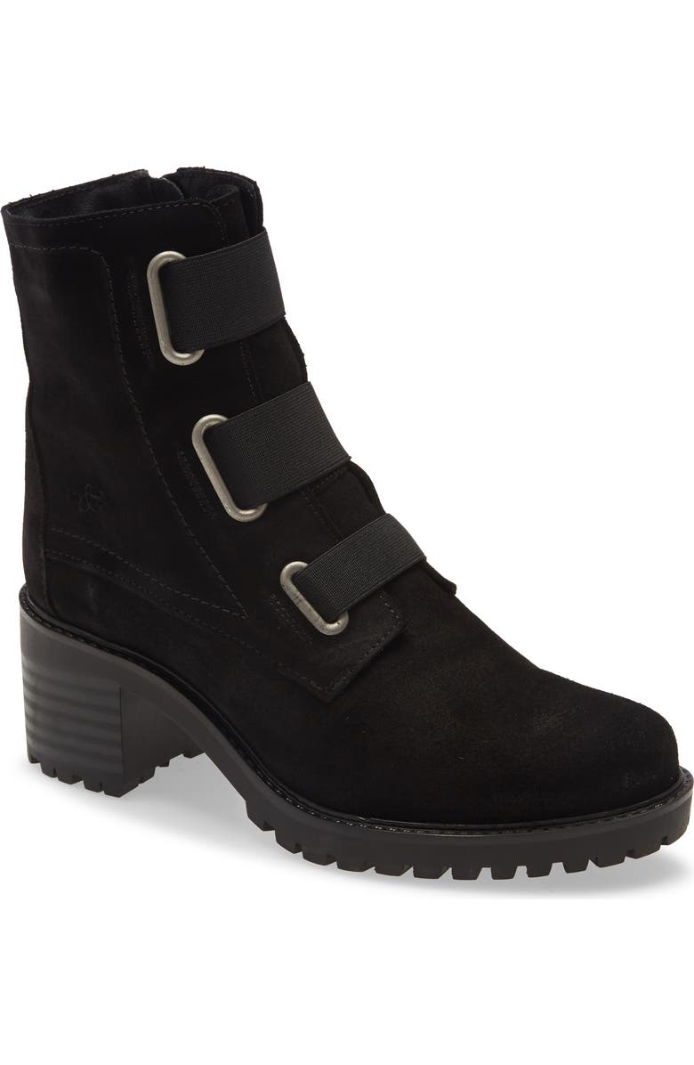 Bos. & Co. Indie Waterproof Bootie, Main, color, Black Suede/ Elastic