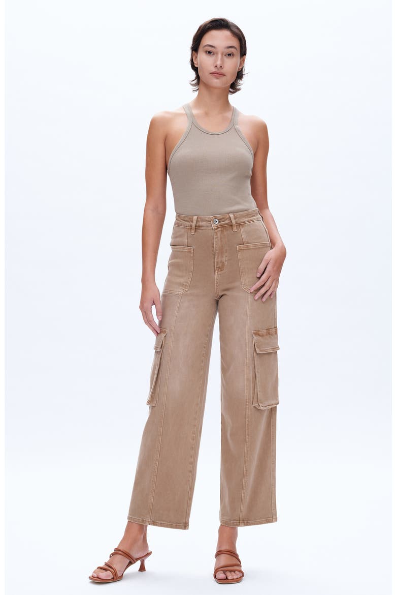 High Waist Wide Leg Cargo Jeans, Alternate, color, VINTAGE KHAKI