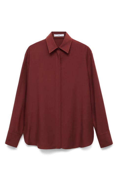 Relaxed Fit Button-Up Shirt (Regular & Plus)