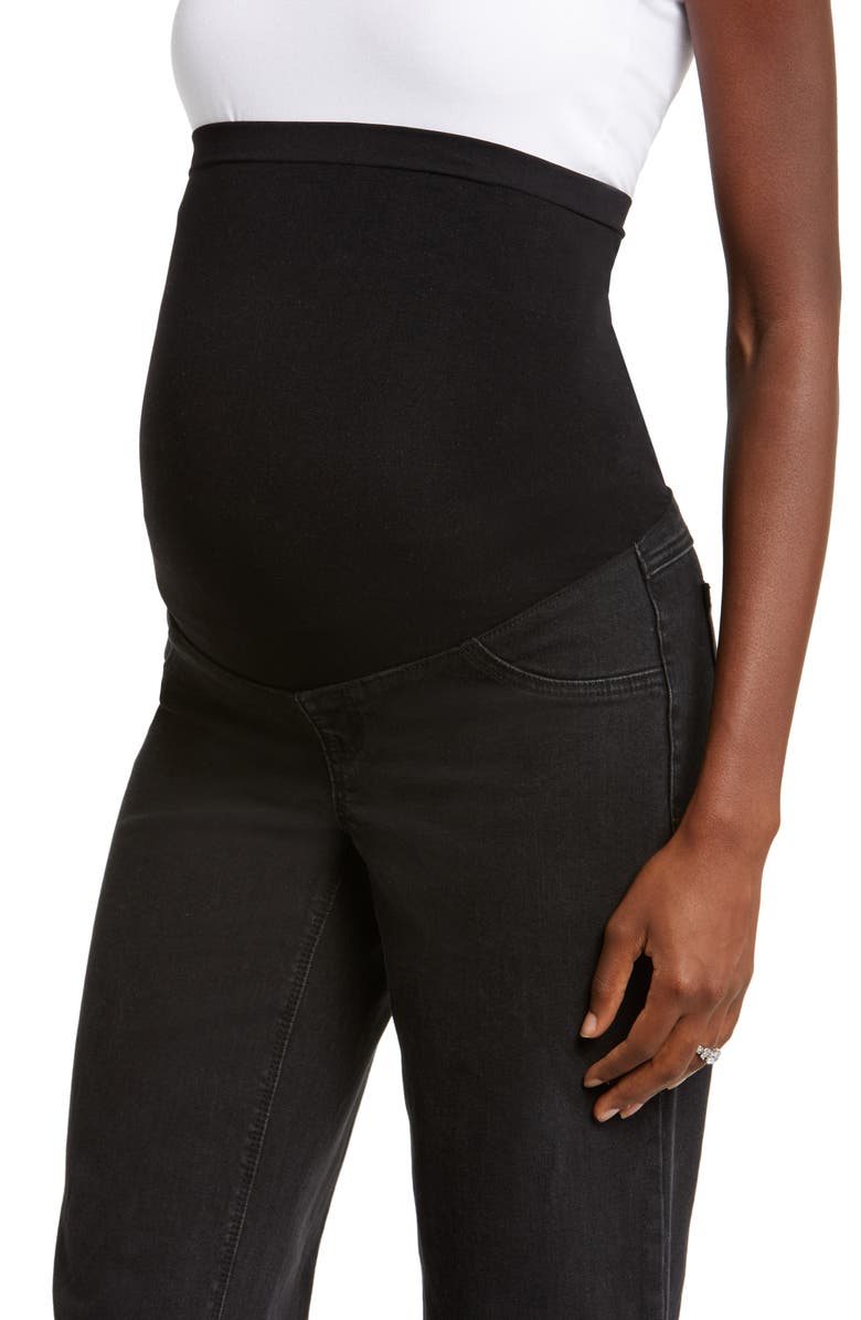 1822 Denim Frayed Wide Leg Maternity Jeans, Alternate, color, 
