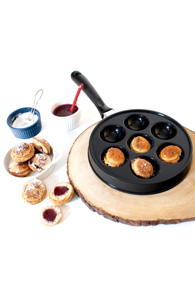 Norpro Stuffed Aebleskiver Pancake Pan with 2.25-Inch Cavities, Alternate, color, Black