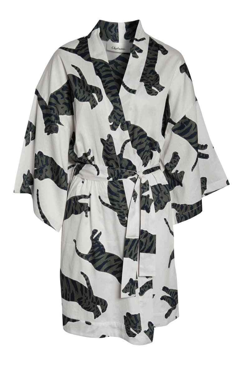 Margaux Short Cotton Robe, Alternate, color, TIGER MOON GREY