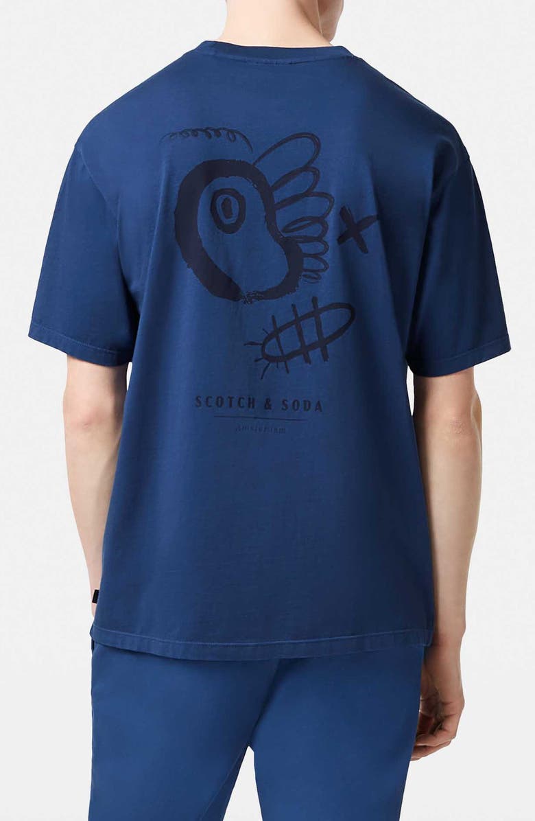 Scotch & Soda Regular Fit Logo Graphic T-Shirt, Alternate, color, Atlantic Blue