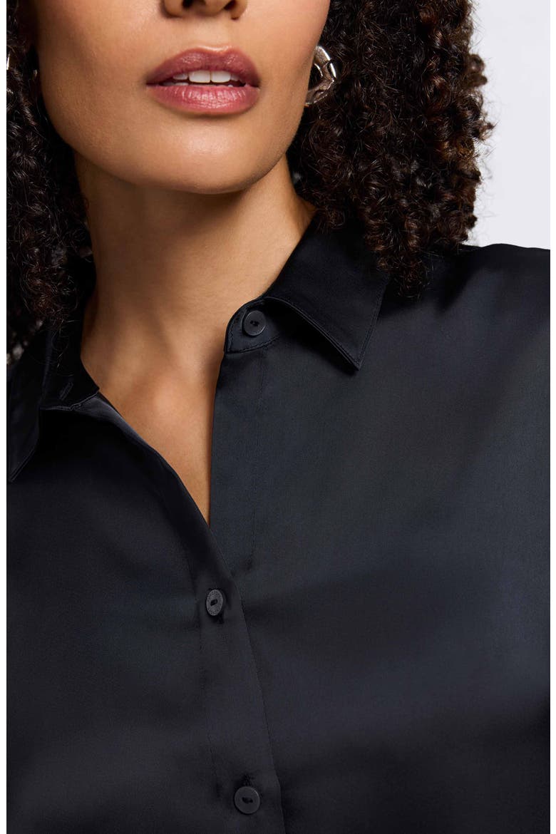 Bianca Satin Shirt, Alternate, color, BLACK