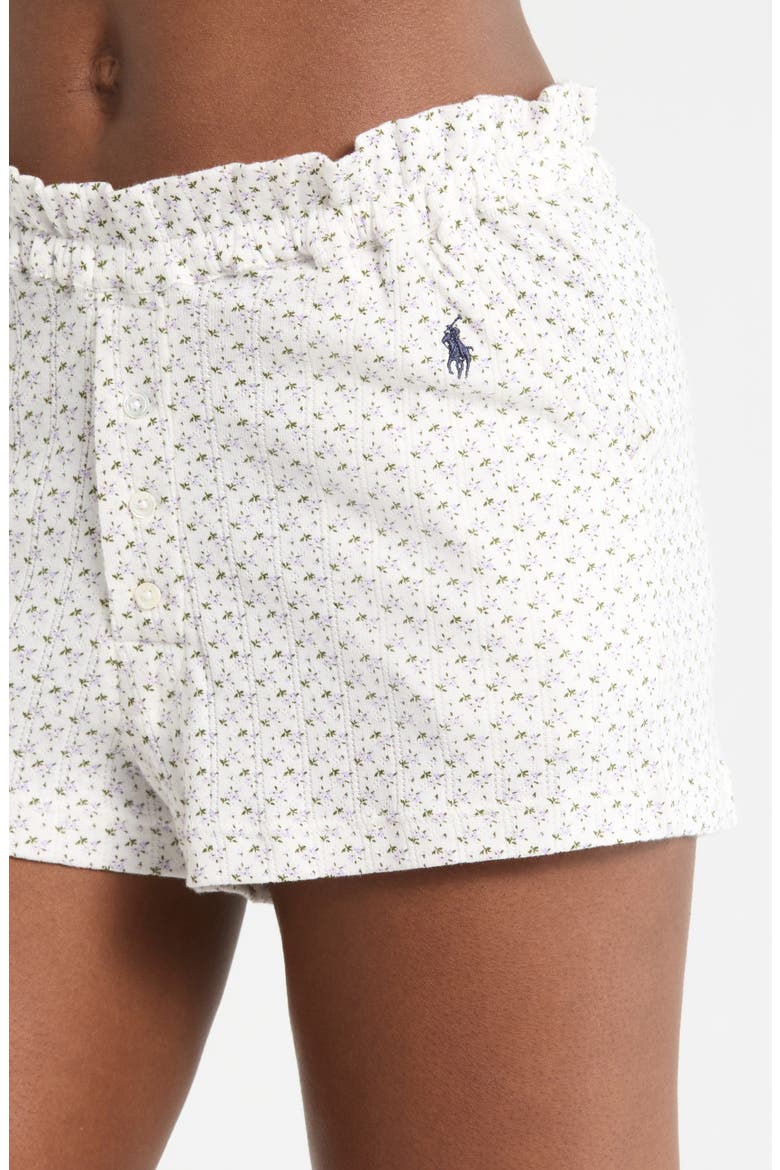 Logo Detail Cotton Short Pajamas, Alternate, color, PURPLE BUD