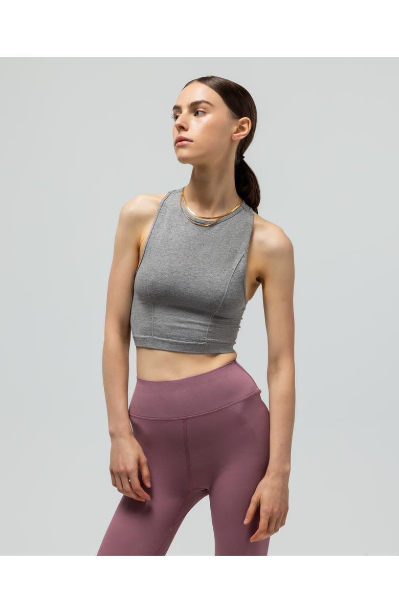 Reformer The Heather Cropped Tank, Alternate, color, Heather Black