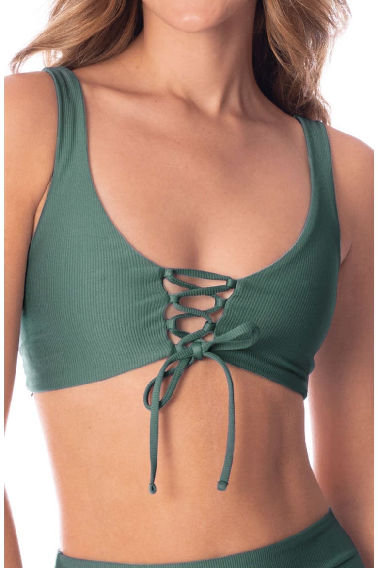 Eucalyptus Green Allure Multifit Reversible Bikini Top, Alternate, color, GREEN