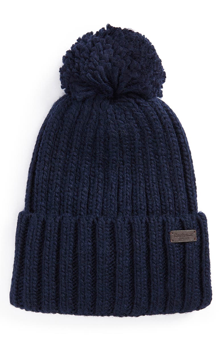 Barbour Kelson Pompom Beanie, Alternate, color, Navy