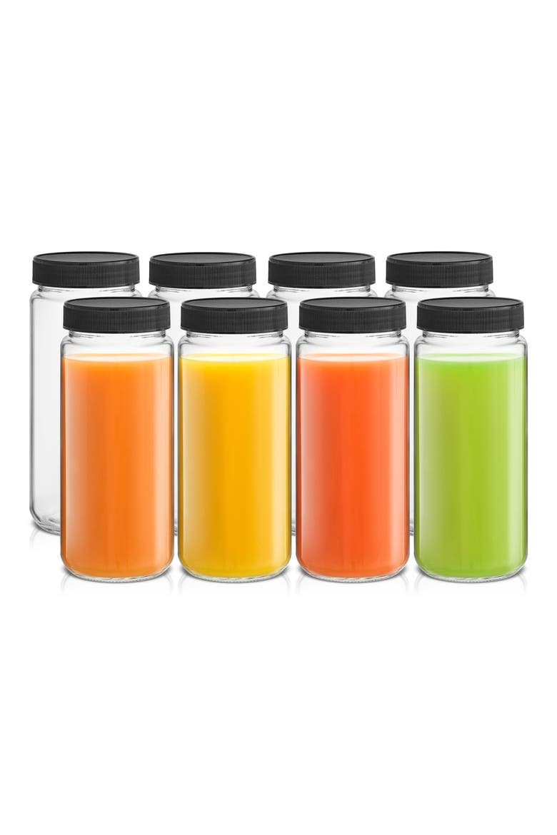 Set of 6 Reusable Glass Beverage Bottles - 16 oz., Alternate, color, CLEAR