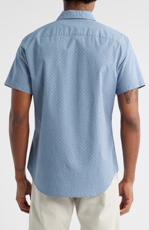 Bonobos Riviera Point Collar French Placket Short Sleeve Button-up Shirt In Blue
