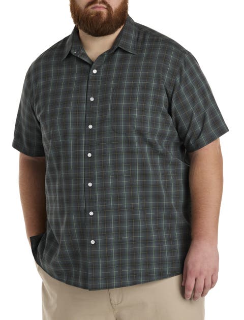 Big & Tall Microfiber Medium Plaid Sport Shirt