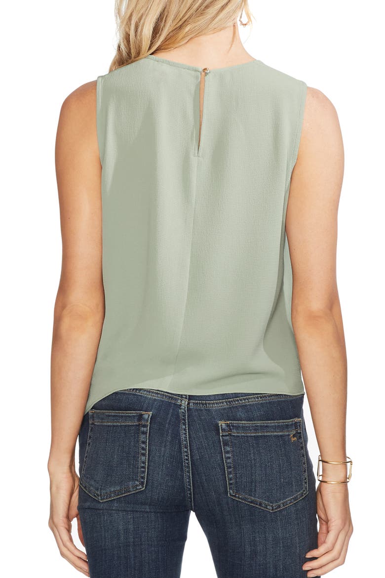 Sleeveless Tie Front Blouse, Alternate, color, SMOKED SAGE