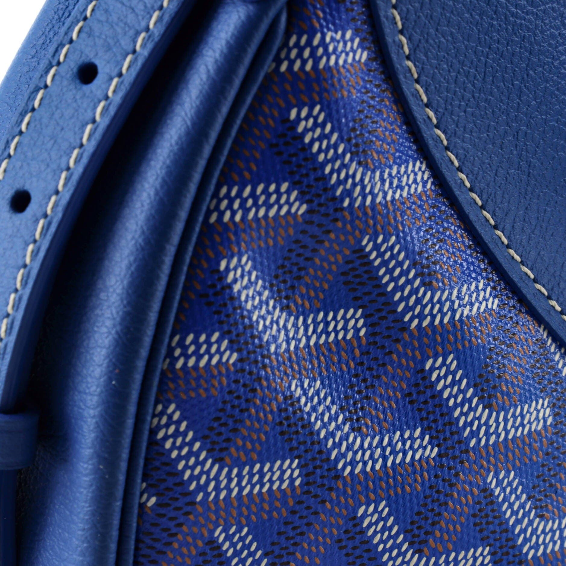 Hirondelle Shoulder Bag Coated Canvas and Leather, Alternate, color, Blue