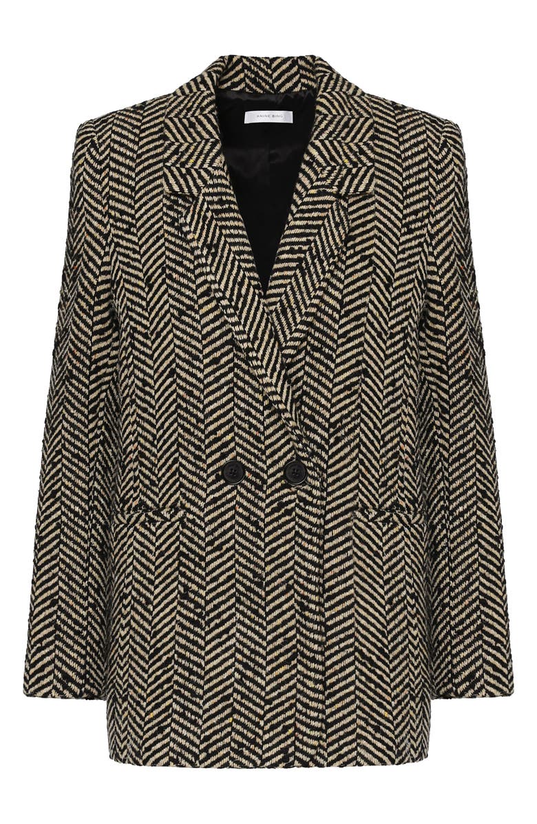 ANINE BING Fishbone Double Breasted Blazer, Alternate, color,