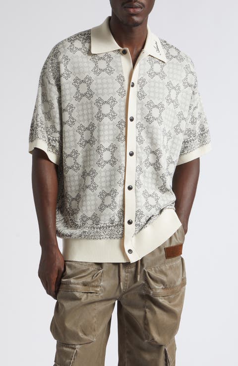 MA Quad Check Cotton Piqué Full Button Cardigan